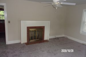 living room w/ gas fireplace