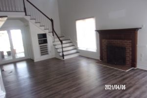 living room w/ gas fireplace